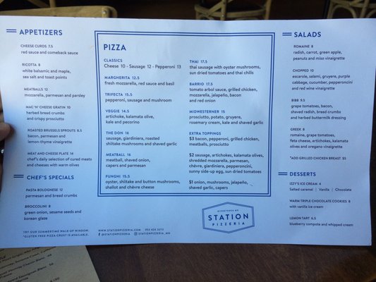 Menu photo 2 Station Pizzeria Minnetonka, MN Menu photo 2 Station Pizzeria Minnetonka, MN