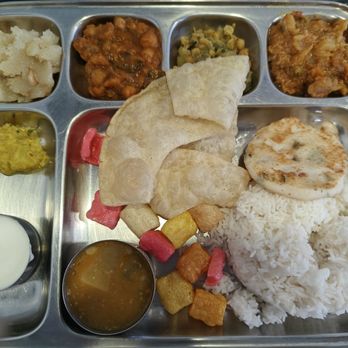 Amma Kitchen - Veg thali -$10 - I practically emptied the plate :) - Indian Near Me - Alpharetta, Georgia
