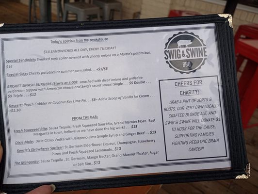 Menu photo 1 Swig & Swine Summerville, SC