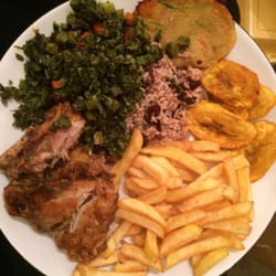 Island Grill Caribbean Cuisine - Callaloo, fried chicken, chips, plantains, fritter, and more!