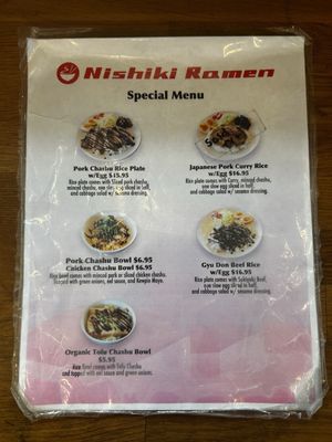 Menu photo 1 Nishiki Ramen San Diego, CA Menu photo 1 Nishiki Ramen San Diego, CA