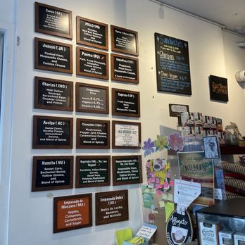 Javi’s Empanadas - a wall of menus - Empanadas Near Me - Oakland, California