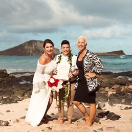 Our first photo as an official married couple with the woman who made it happen. Our first photo as an official married couple with the woman who made it happen.