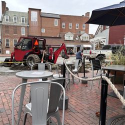 Luke's Lobster Newport - Backhoe while eating lunch