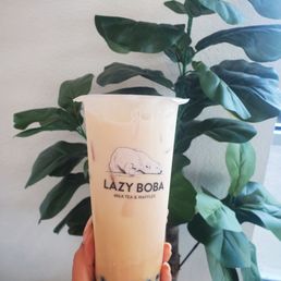 Rose Milk Tea with Boba Rose Milk Tea with Boba