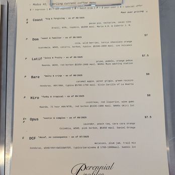 Modus - Menu - Coffee Roasteries Near Me - Burnaby, British Columbia
