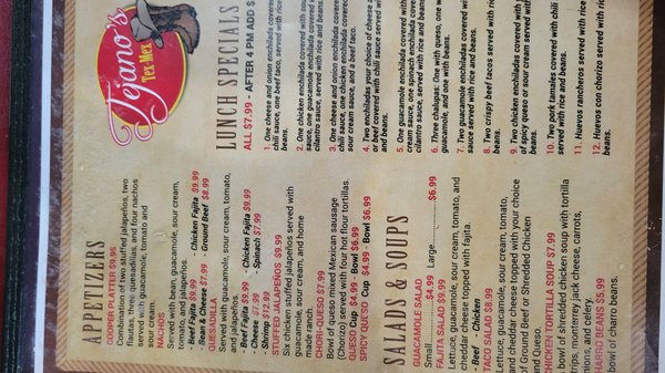 Menu photo 3 Tejano's Tex-Mex Cooper, TX