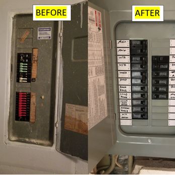CJS Electric - Indoor panel change- Before and after - Electricians Near Me - Tampa, Florida