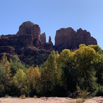 Crescent Moon Picnic Site - Cathedral Rock ( the light was tricky in the early morning but still scenic) - Parks Near Me - Sedona, Arizona