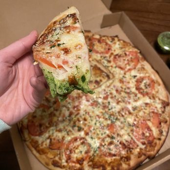 Dimond Slice Pizza - Corn pizza with amazing green sauce - Pizza Near Me - Oakland, California