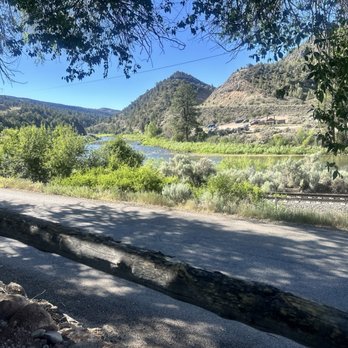 State Bridge Lodge - View upriver from cabin - Hotels Near Me - Bond, Colorado
