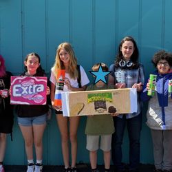 Santa Cruz Learning Center - Middle schoolers showing off their scale model projects from their math homeschool course.