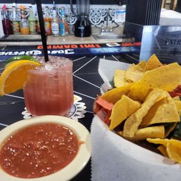 Prickly pear marg, chips n salsa Prickly pear marg, chips n salsa