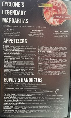 Menu photo 3 Cyclone Anayas Houston, TX