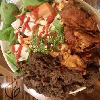 Chi'Lantro - Cold noodle bowl with Korean ribeye and spicy chicken. - Korean Near Me - Austin, Texas