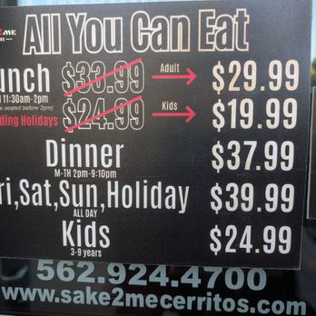 Sake 2 Me Sushi - Ayce menu - Sushi Bars Near Me - Cerritos, California Sake 2 Me Sushi - Ayce menu - Sushi Bars Near Me - Cerritos, California
