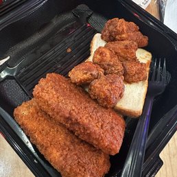 Chicken bites and mozz pieces