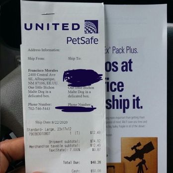United PetSafe - Scam Receipt. The address used is from a restaurant in New Mexico - Pet Transportation Near Me - Newark, New Jersey United PetSafe - Scam Receipt. The address used is from a restaurant in New Mexico - Pet Transportation Near Me - Newark, New Jersey