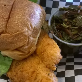 Caplinger's Fresh Catch - Caplinger's Special Sandwich (fried Basa) and Collard Greens = Yum! - Seafood Markets Near Me - Indianapolis, Indiana