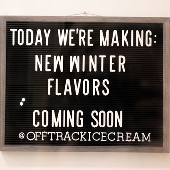 Off Track Ice Cream - The flavors at Off Track are sorted into Traditional (includes cream, milk, egg yolks, etc) and Vegan options (cashew, coconut, & nut milks) - Ice Cream & Frozen Yogurt Near Me - Charleston, South Carolina Off Track Ice Cream - The flavors at Off Track are sorted into Traditional (includes cream, milk, egg yolks, etc) and Vegan options (cashew, coconut, & nut milks) - Ice Cream & Frozen Yogurt Near Me - Charleston, South Carolina