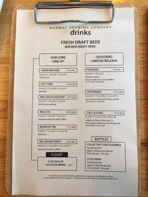 Menu photo 6 Norway Brewing Norway, ME