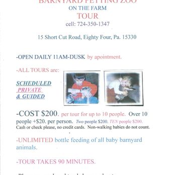 Barnyard Petting Zoo - TO BOOK A TOUR...

-CALL
-TEXT
-EMAIL - Party & Event Planning Near Me - Eighty Four, Pennsylvania