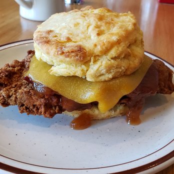 Pine State Biscuits - Reno - The chatfield. Fried chicken, bacon, cheddar cheese, and apple butter. - Breakfast & Brunch Near Me - Reno, Nevada Pine State Biscuits - Reno - The chatfield. Fried chicken, bacon, cheddar cheese, and apple butter. - Breakfast & Brunch Near Me - Reno, Nevada