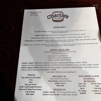 Charlie’s Place - Menu - American Near Me - Belleville, Illinois Charlie’s Place - Menu - American Near Me - Belleville, Illinois