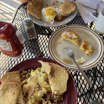 Not Justa Café - "Denver Mess" and "BTO Mesa" and side of French toast - Breakfast & Brunch Near Me - Bayport, Minnesota