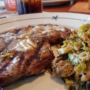 Saltgrass Steak House - And this is I think a ribeye with brussel sprouts tell me does that look like brussel sprouts to you - Steakhouses Near Me - Webster, Texas Saltgrass Steak House - And this is I think a ribeye with brussel sprouts tell me does that look like brussel sprouts to you - Steakhouses Near Me - Webster, Texas