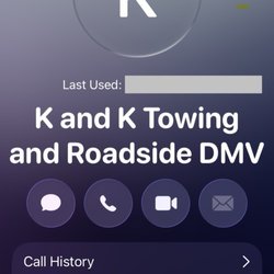 K&K Towing - K and K Towing call history