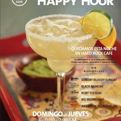 Hard Rock Cafe - #LateHappyHour Disfruta de los mejores cocktails de Domingo a Jueves, dos al precio de uno.