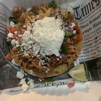 Comalli Taqueria - The main attraction TINGA TOSTADA!  Soooo good! - Tacos Near Me - West Reading, Pennsylvania