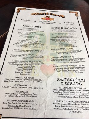 Menu photo 2 The Heart & Crown Ottawa, ON Menu photo 2 The Heart & Crown Ottawa, ON