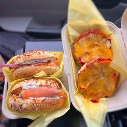Puddletown Bagels - 2 Smoked Lox Bagel Sandwiches & Pizza Bagel