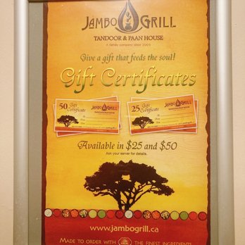 Jambo Grill - Gift certificates available. - African Near Me - Vancouver, British Columbia Jambo Grill - Gift certificates available. - African Near Me - Vancouver, British Columbia
