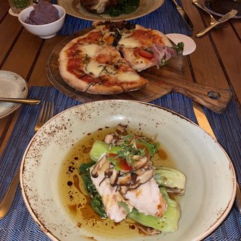 House Without A Key - Signature Steamed Catch of the Day (Marlin), a Margherita Pizza, and the Steak. - Seafood Near Me - Honolulu, Hawaii