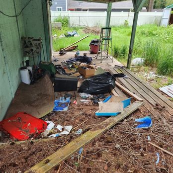 Junk Magnet Junk Removal Services - Back patio before it was cleaned - Junk Removal & Hauling Near Me