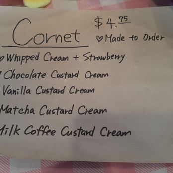 Jiro Cafe & Bakery - Cornet Menu - Cafes Near Me - Belmont, California