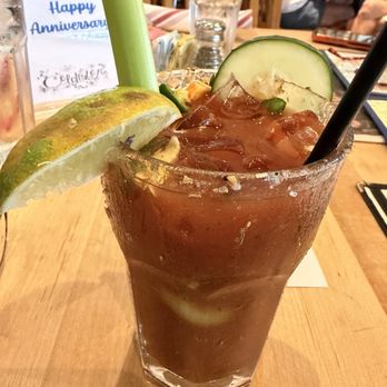 Chez Zee American Bistro - Bloody Mary, lime was old with spots - Desserts Near Me - Austin, Texas