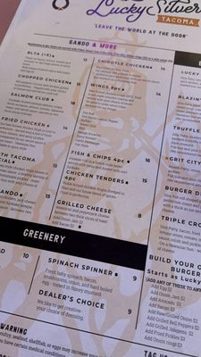 Menu photo 2 Lucky Silver Tavern Tacoma, WA Menu photo 2 Lucky Silver Tavern Tacoma, WA
