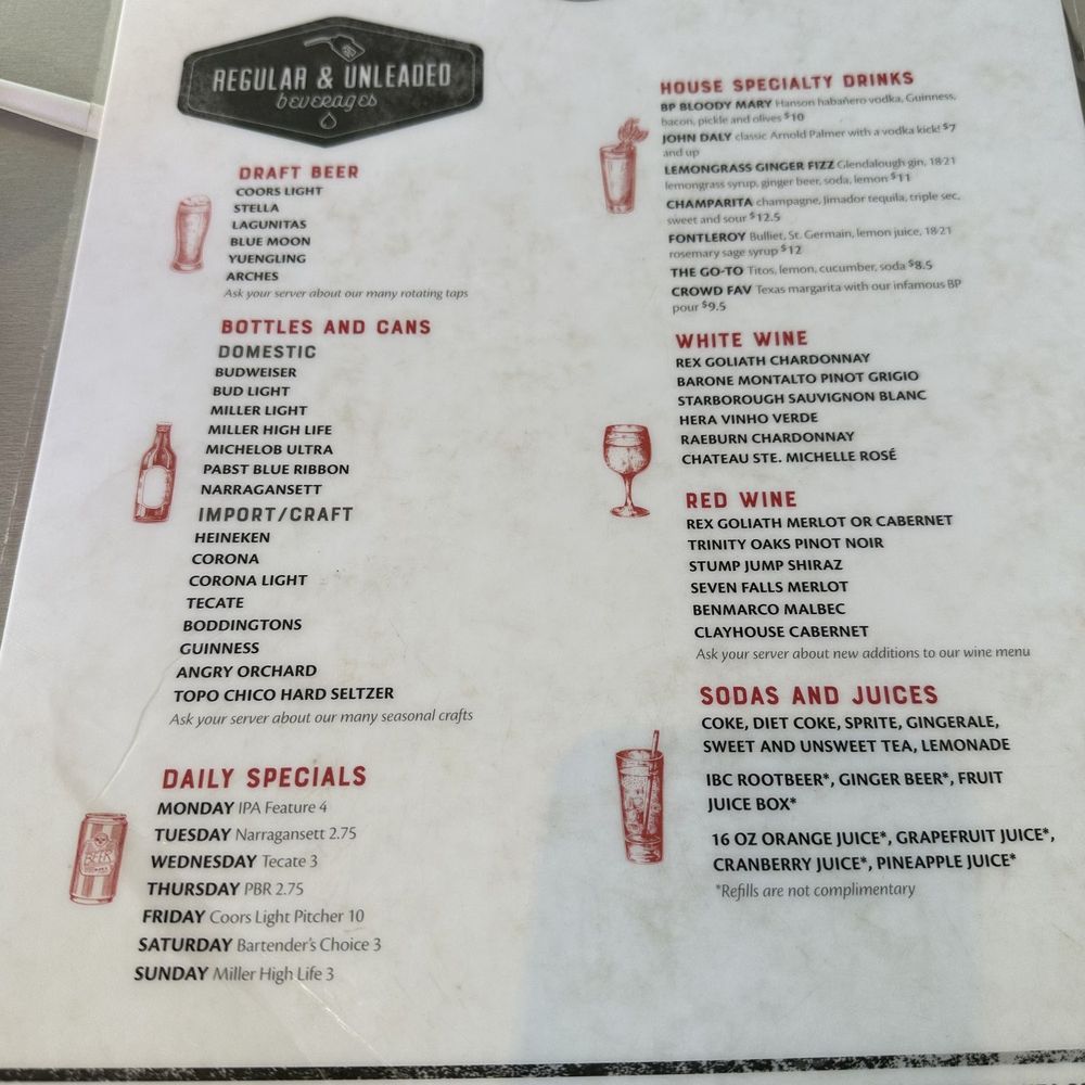 Brake Pad - Drink Menu - American Near Me - College Park, Georgia