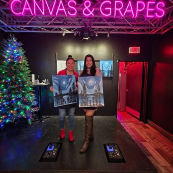 Canvas & Grapes Experience - Our beautiful art work! - Paint & Sip Near Me - Edison, New Jersey