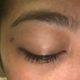 Brow tinting lightening, two days after service