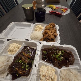 Smiley's Local Grinds - Kalbi, Teriyaki Beef & Smiley Chicken (Garlic Chili) - Hawaiian Near Me - Lihue, Hawaii Smiley's Local Grinds - Kalbi, Teriyaki Beef & Smiley Chicken (Garlic Chili) - Hawaiian Near Me - Lihue, Hawaii