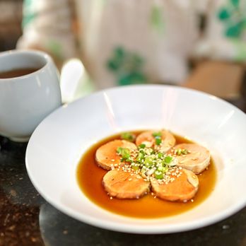 Juban Ramen & Tapas - Ankimo $8.50 "steamed monkfish liver w/ ponzu" - Ramen Near Me - Milpitas, California Juban Ramen & Tapas - Ankimo $8.50 "steamed monkfish liver w/ ponzu" - Ramen Near Me - Milpitas, California