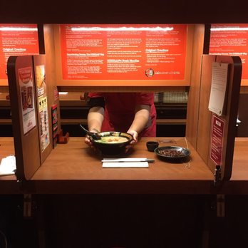 ICHIRAN - Brooklyn - "Aji Shuchu" counter experience - no face to face interaction with your server or neighbors! - Ramen Near Me - Brooklyn, New York