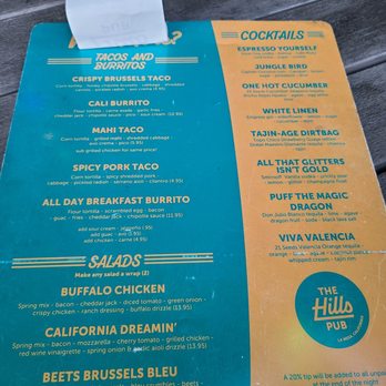 The Hills Pub - Menu - Pubs Near Me - La Mesa, California The Hills Pub - Menu - Pubs Near Me - La Mesa, California