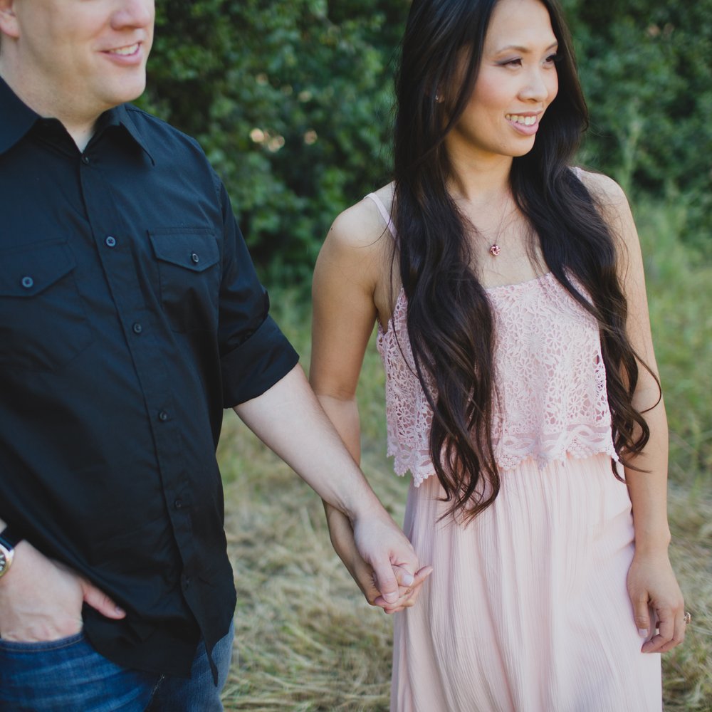 Andrea Gibson - Two looks with one sitting: first braid curl side thing, second soft curls. Photograph taken by Brett and Emily Photographers - Hair Stylists Near Me - San Diego, California