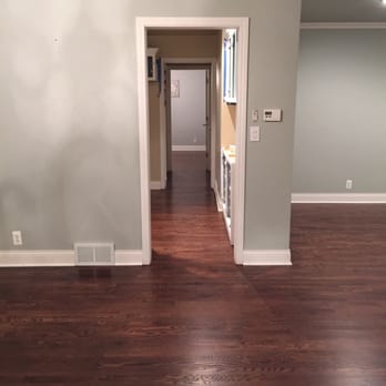BD Hardwood Floors - After photo.  New hardwood floors installed in dining room, kitchen, hallway, and resurfaced 1st floor bedroom. - Flooring Near Me